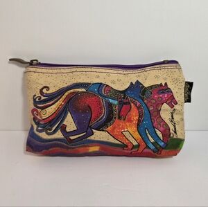 Laurel Burch Multicolor Horse Cosmetic Bag